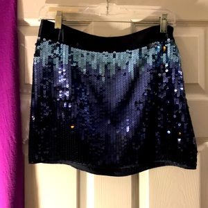 Express blue sequins mini skirt size 2